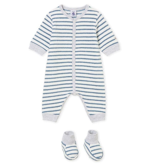 Baby boy's night set MARSHMALLOW white/ASTRO blue
