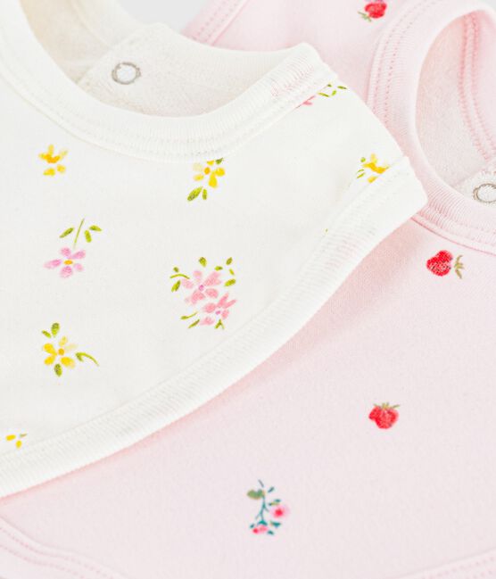 Pack of babies' floral-print cotton bibs variante 1