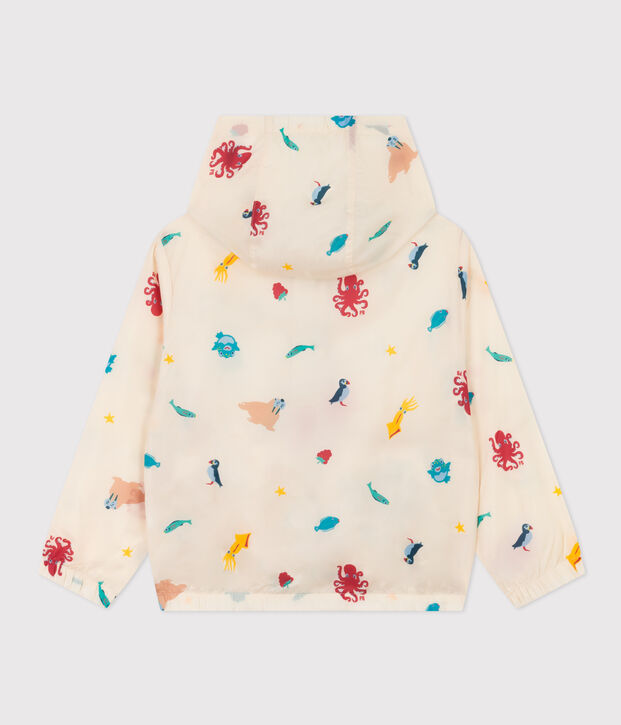 Children's Unisex Recycled Fabric Windbreaker Ecru/multicolor