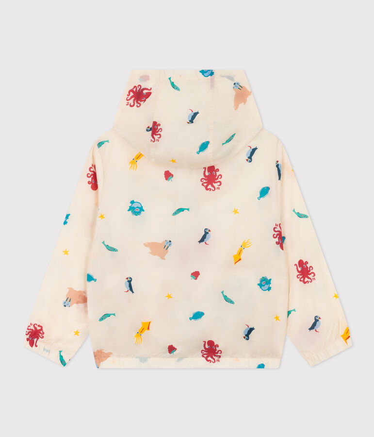 Children's Unisex Recycled Fabric Windbreaker Ecru/multicolor