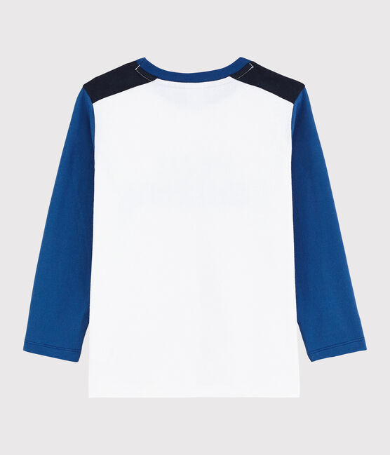 Boys' Jersey T-shirt MARSHMALLOW white/MAJOR blue