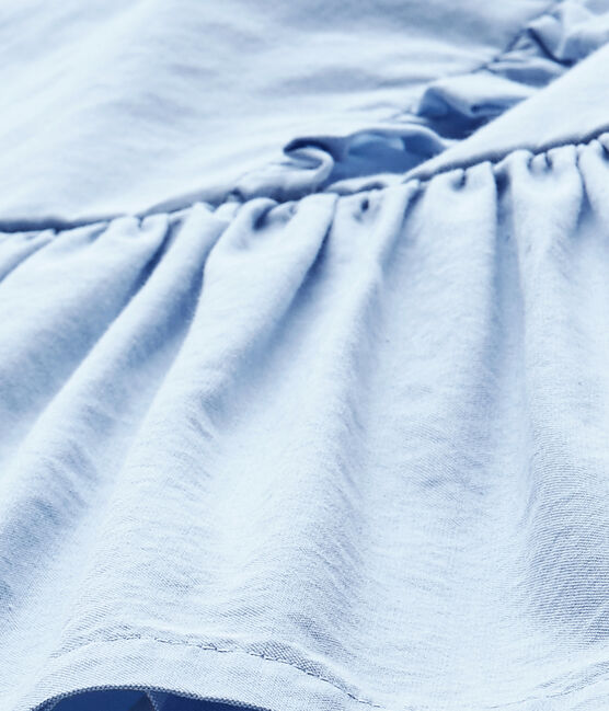 Baby girl's plain ruffled dress Bleu blue