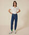 Women's iconic plain short-sleeved rib knit T-shirt ECUME white