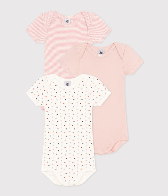 Babies' Mini-Heart Patterned Short-Sleeved Cotton Bodysuits - 3-Pack variante 1