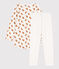 Girls' Owl Themed Velour and Cotton Nightdress with Leggings MARSHMALLOW white/ECUREUIL