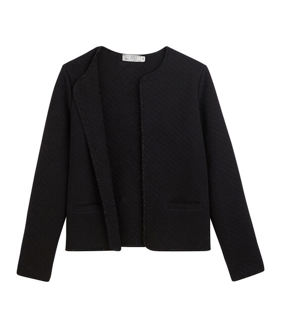 Women's Tube Knit Cardigan Jacket NOIR black/DORE yellow