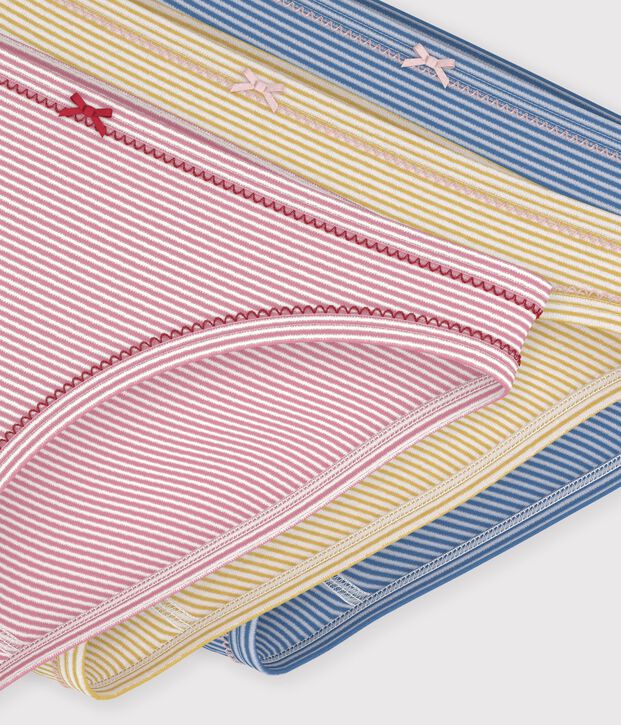 Pack of women's cotton striped pants multicolor