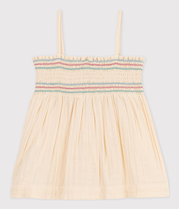 Girls' Sleeveless Cotton Gauze Blouse Ecru