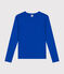Women's plain rib knit long-sleeved Iconic T-shirt CALVIN blue