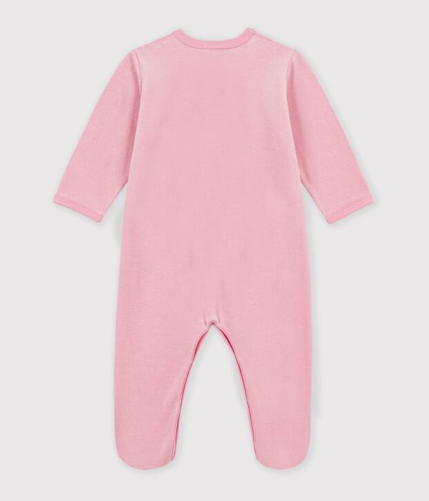 Babies' plain velour pyjama suit with a placed design CHARMI