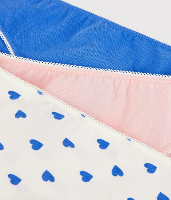 Girls' Heart Patterned Cotton and Elastane Briefs - 3-Pack variante 1