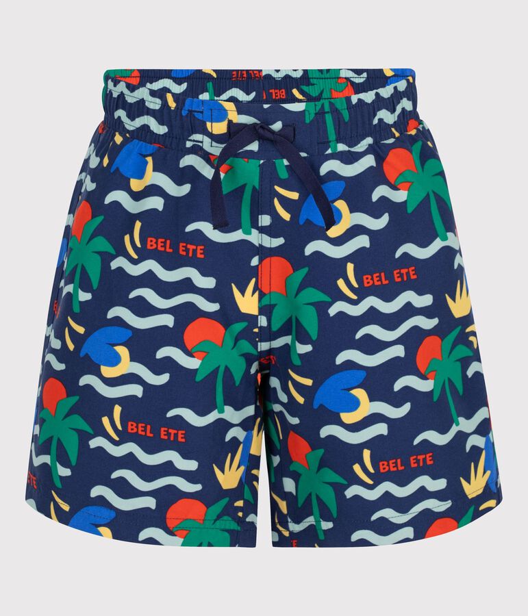 Children's printed swim shorts blue/multicolor