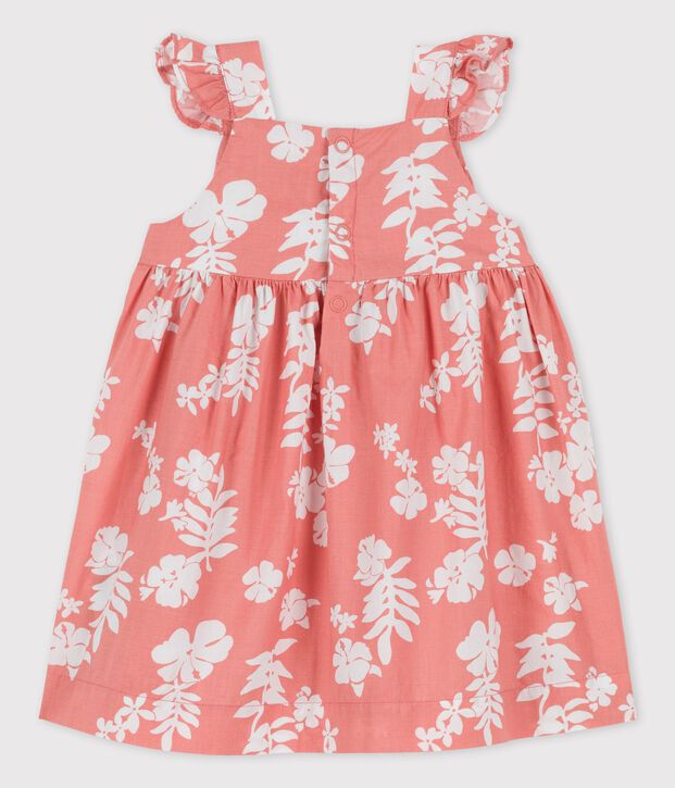 Babies' Poplin Hawaii Print Dress pink/white
