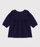 Babies' long-sleeved plain cotton dress with embroidered details on the collar SOIR