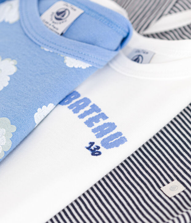 Babies' short-sleeved cotton bodysuits - 3-Pack multicolor