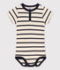Babies' Striped Ribbed Short-Sleeved Bodysuit
