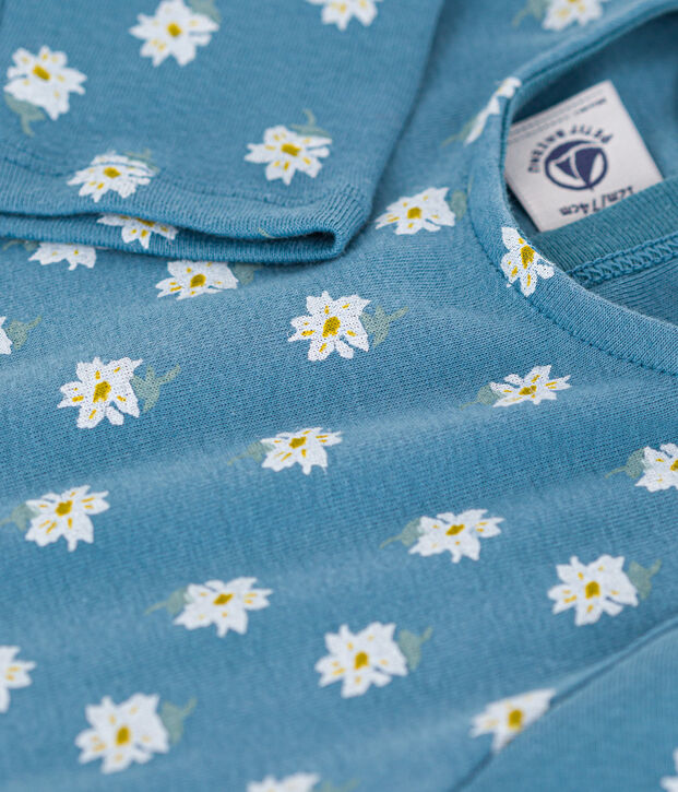 Babies' Long-Sleeved Cotton T-Shirt blue/multicolor