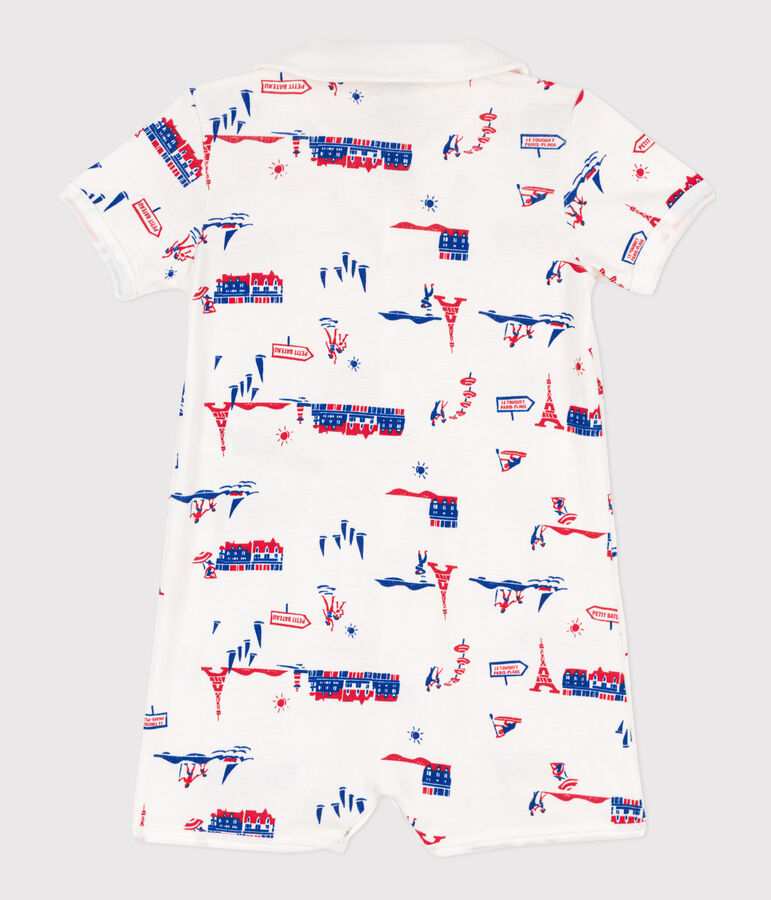 Babies' Paris-Themed Cotton Playsuit white/multicolor