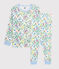 Boys' Jungle Print Cotton Pyjamas MARSHMALLOW white/MULTICO white