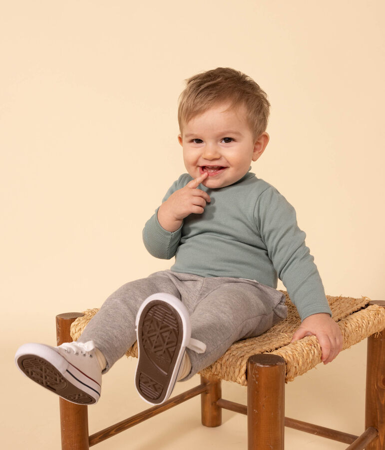 Babies' Long-Sleeved Roll Neck Cotton Bodysuit PAUL green