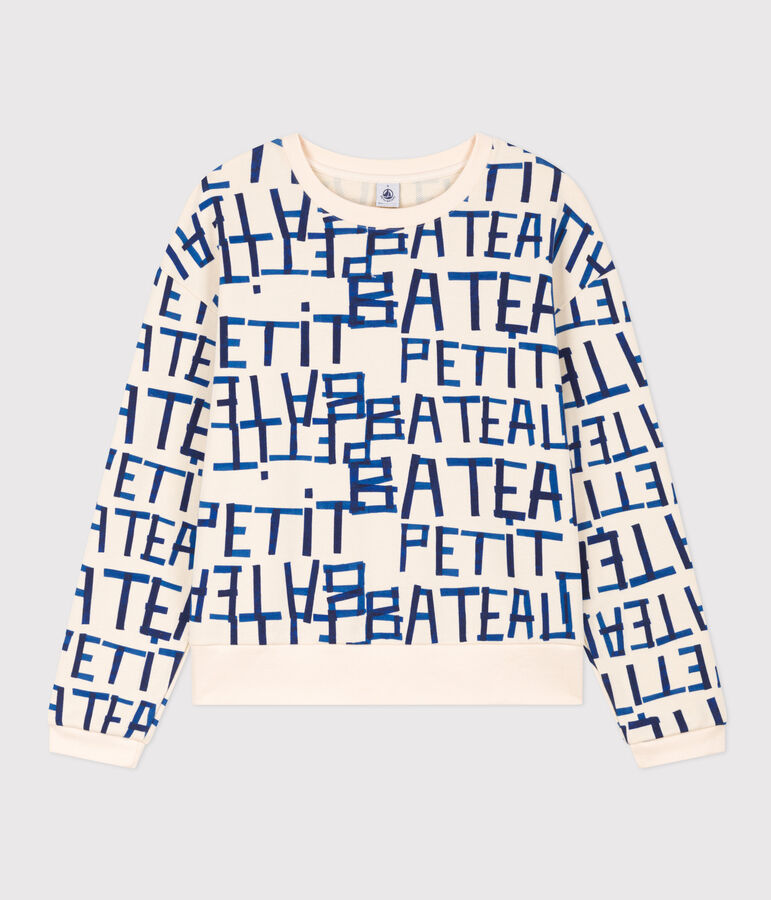 Women's Fleece Sweatshirt Ecru/multicolor