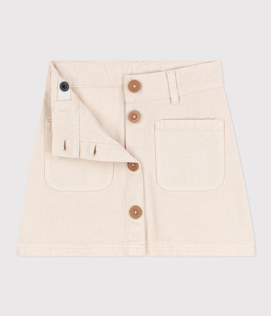 Girls' Denim Skirt AVALANCHE Ecru