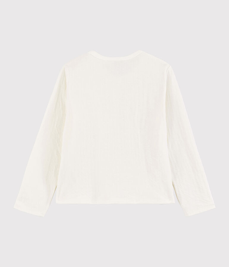 Girls' Tube Knit Cardigan white