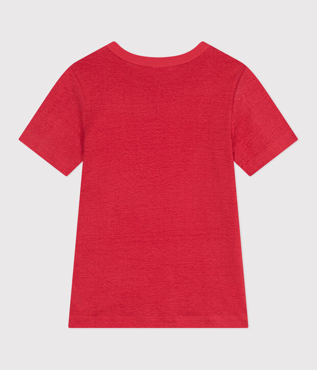 Women's short-sleeved linen T-shirt red