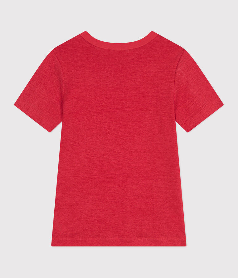 Women's short-sleeved linen T-shirt red