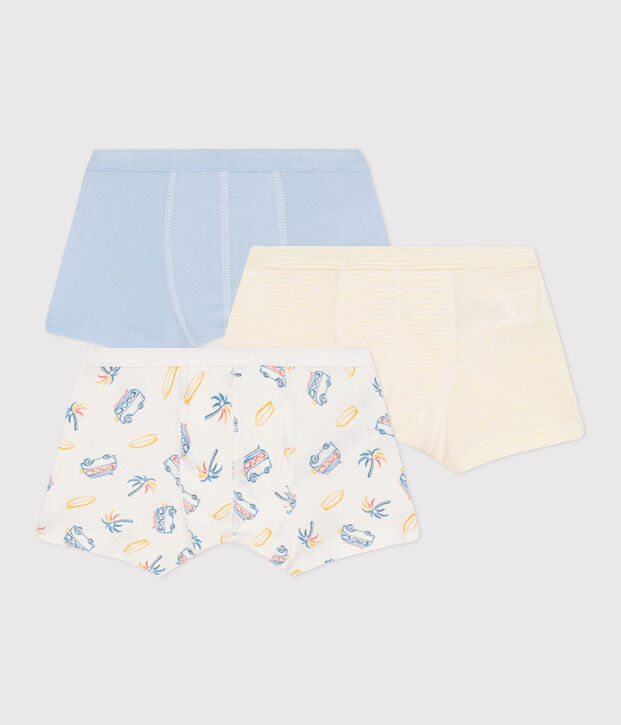 Children's van print cotton boxers with thin waistbands - 3-Pack multicolor