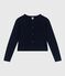 Women's plain cotton cardigan SMOKING blue