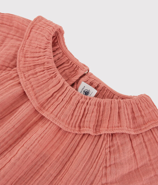 Girls' Organic Cotton Gauze Blouse PAPAYE pink