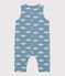 Babies' Patterned Fleece Jumpsuit ROVER blue/MARSHMALLOW white