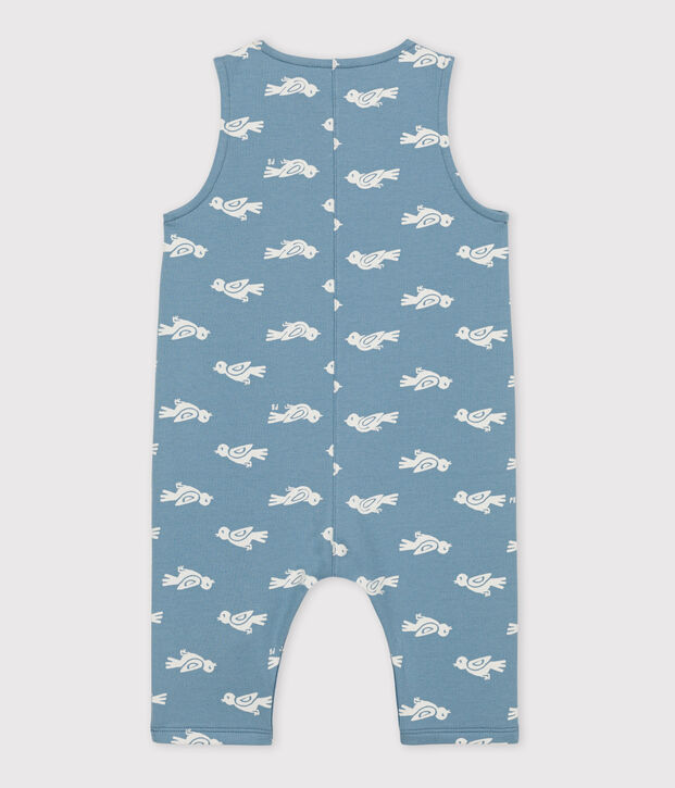 Babies' Patterned Fleece Jumpsuit blue/white
