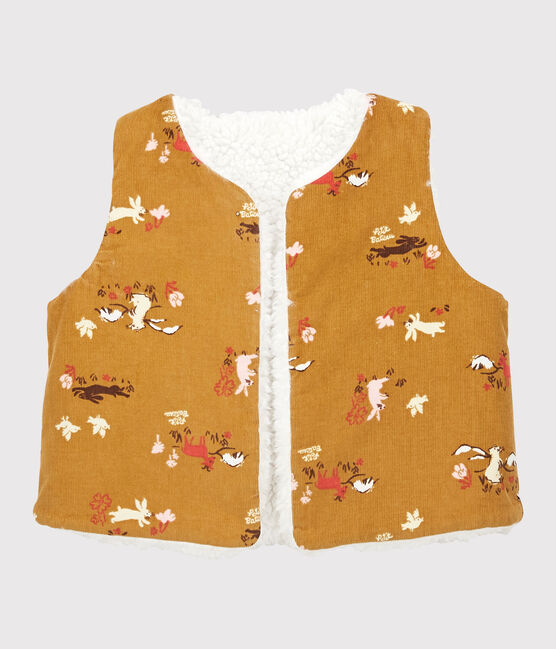 Babies' Reversible Gilet TOPAZE yellow/MULTICO