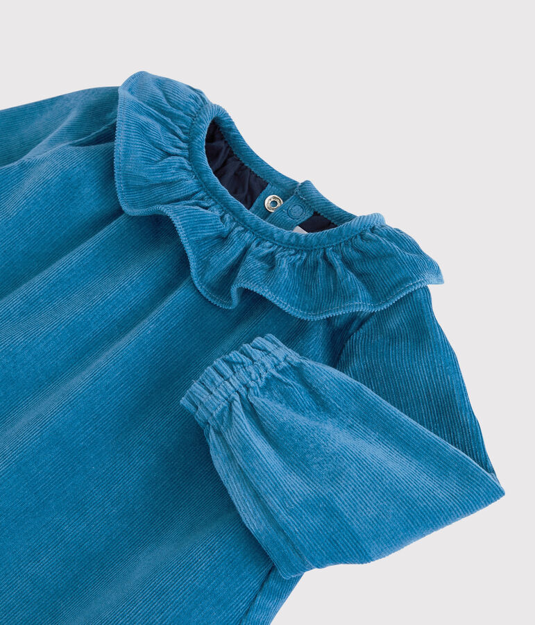 Babies' Velour Dress MALLARD blue