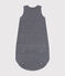 Babies' Pinstriped Velour TOG 2.5 Sleeping Bag SMOKING blue/MARSHMALLOW white