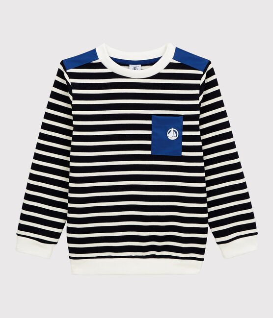 Boys' Jersey Sweatshirt SMOKING blue/MARSHMALLOW white