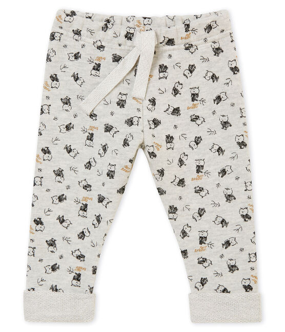 Baby boy's print trousers BELUGA grey/MULTICO white