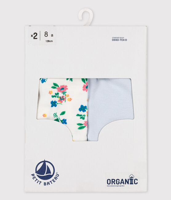 Girls' Floral Print Organic Cotton Hipsters - 2-Pack variante 1