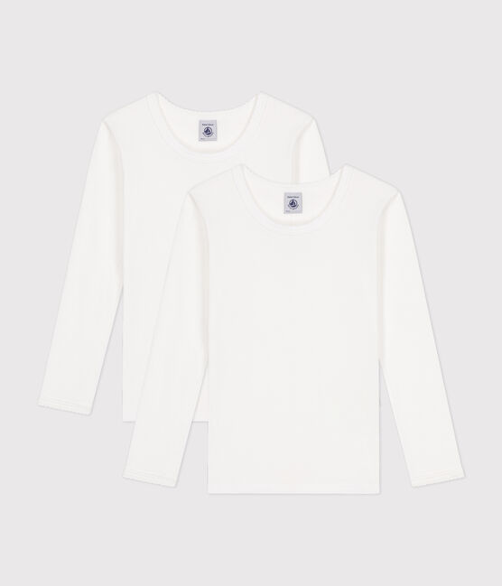 Girls' Long-sleeved White T-Shirts - 2-Pack variante 1
