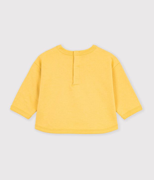 Babies' animal print cotton sweatshirt yellow
