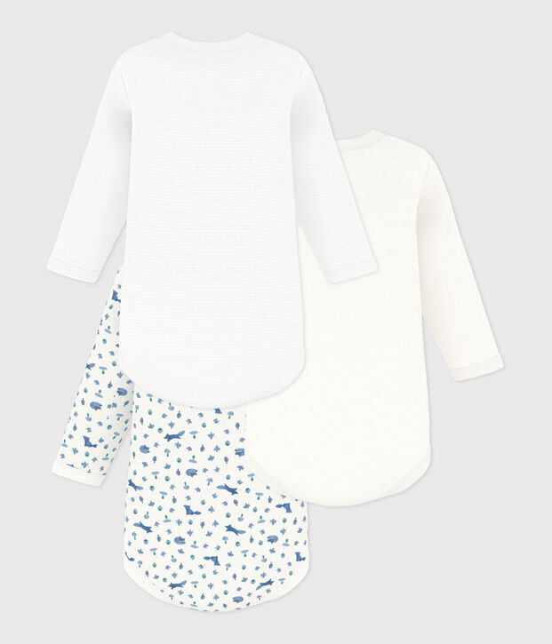 Pack of long-sleeved fox print cotton bodies for babies multicolor