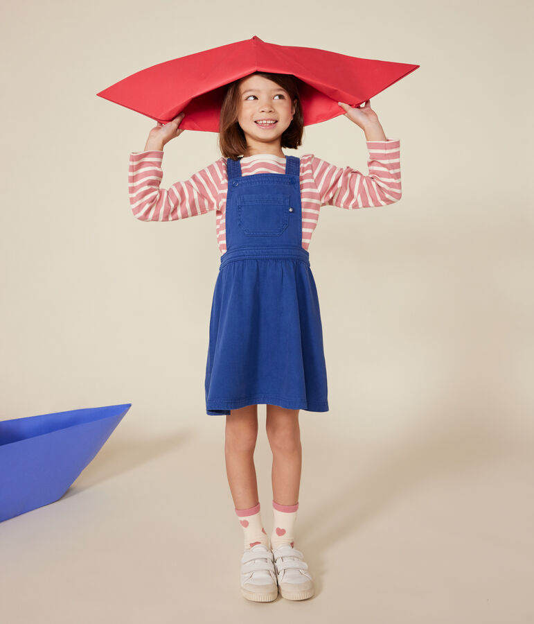 Iconic Breton top in cotton for girls or boys pink/ecru