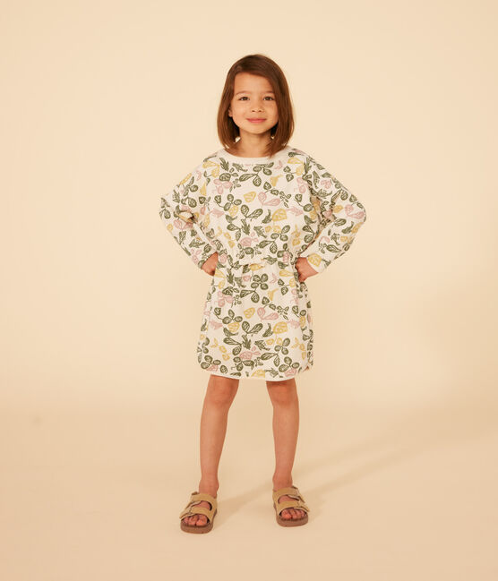 Girls' Printed Long-Sleeved Fleece Dress AVALANCHE+PANTY /MULTICO