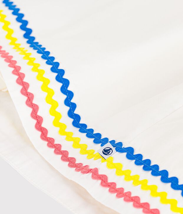 Children's  long cotton dress with straps white