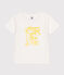 Children's short-sleeved printed cotton T-shirt MARSHMALLOW white/ORGE