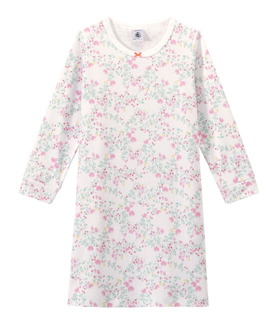 Chemise de nuit fille manches longues imprimée ECUME white/MULTICO white