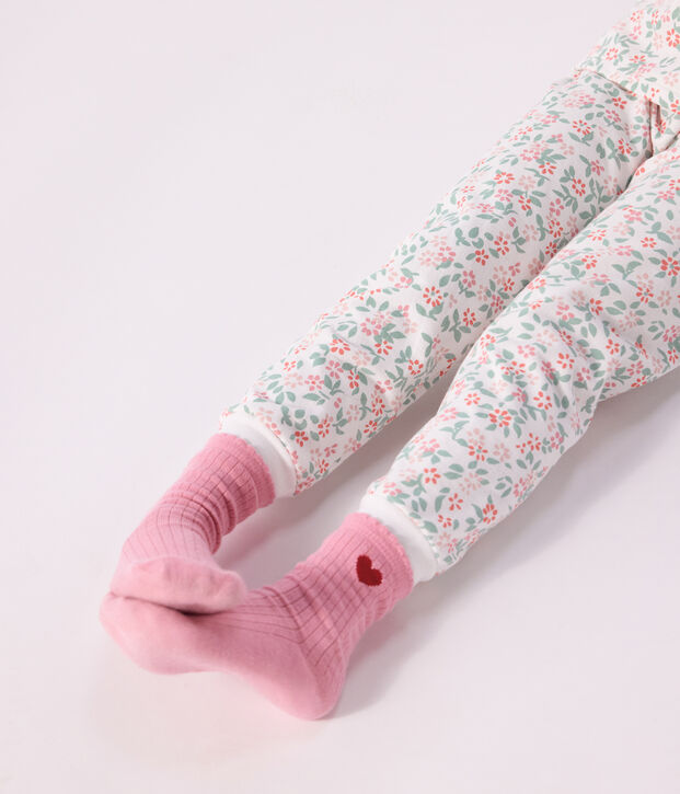 3 pairs of babies' heart-pattern cotton socks multicolor