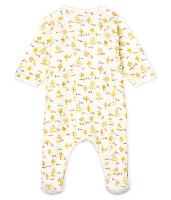 Baby Boys' Sleepsuit in Extra Warm Brushed Terry Towelling MARSHMALLOW white/MULTICO white